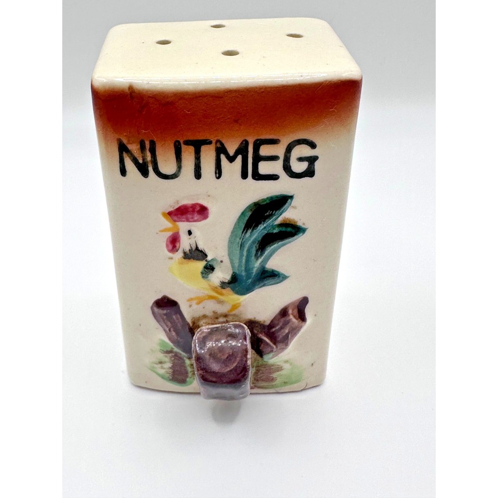 Vintage Ceramic‎ Rooster Spice Jar Nutmeg Replacement